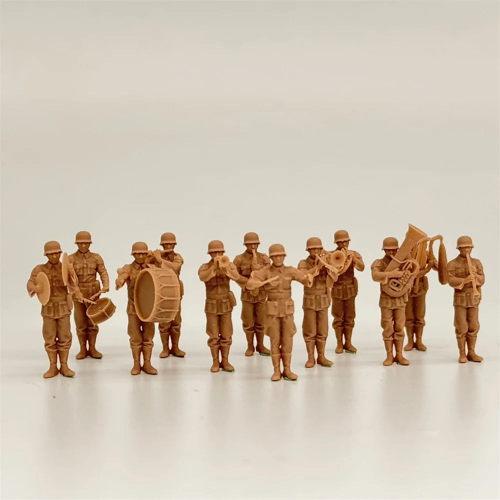1/72 Scale WWII German Army Military Band Resin Figure Set (12 Figures) - Parade & Ceremony Diorama