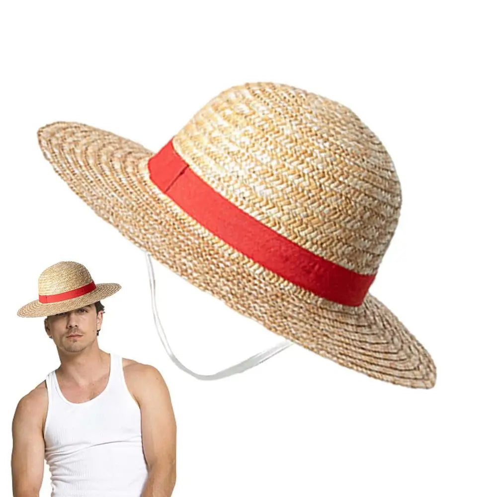 Straw Hat Anime Cosplay Prop Luffy Cap Role Play Summer Strawhats Stage Performance Accessories Adult Unisex Sunshade Hat
