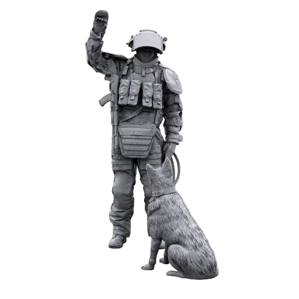 1/35 Heavy Armour K-9 Dog Handler Resin Figure GK - Modern Military Special Operations