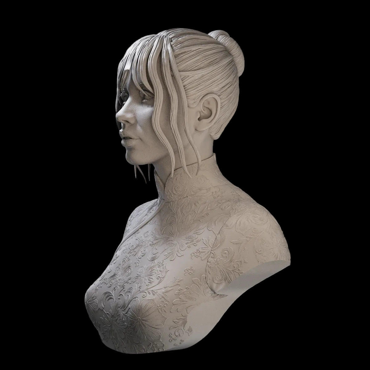 1/10 Qipao Cheongsam Female Bust Resin GK | Floral Pattern Model