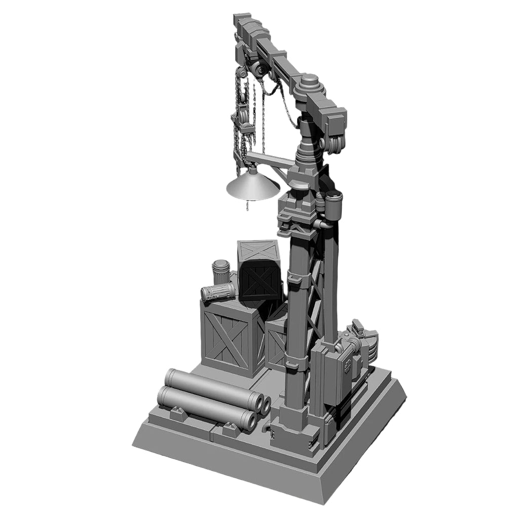 1/35 Scale Industrial Maintenance Platform Resin Kit - Workshop Diorama Base & Crane Structure