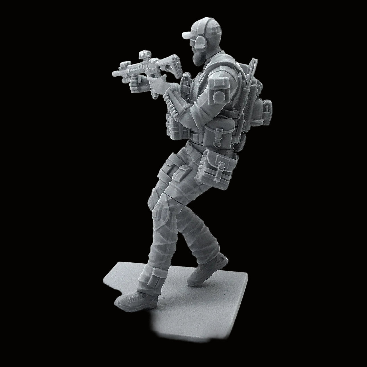 1/24 Scale US Navy SEAL Assaulter Resin Figure Kit - Bearded Operator Rifleman Miniature