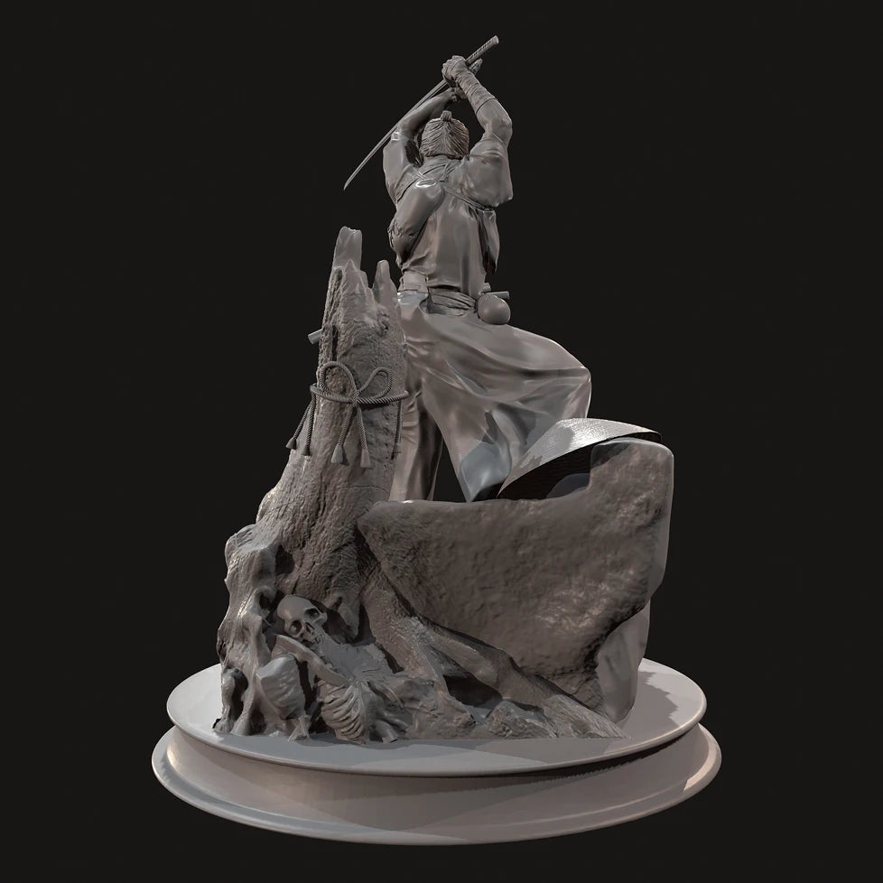 Legendary Samurai Duelist on Scenic Lantern Base | Premium Resin Miniature