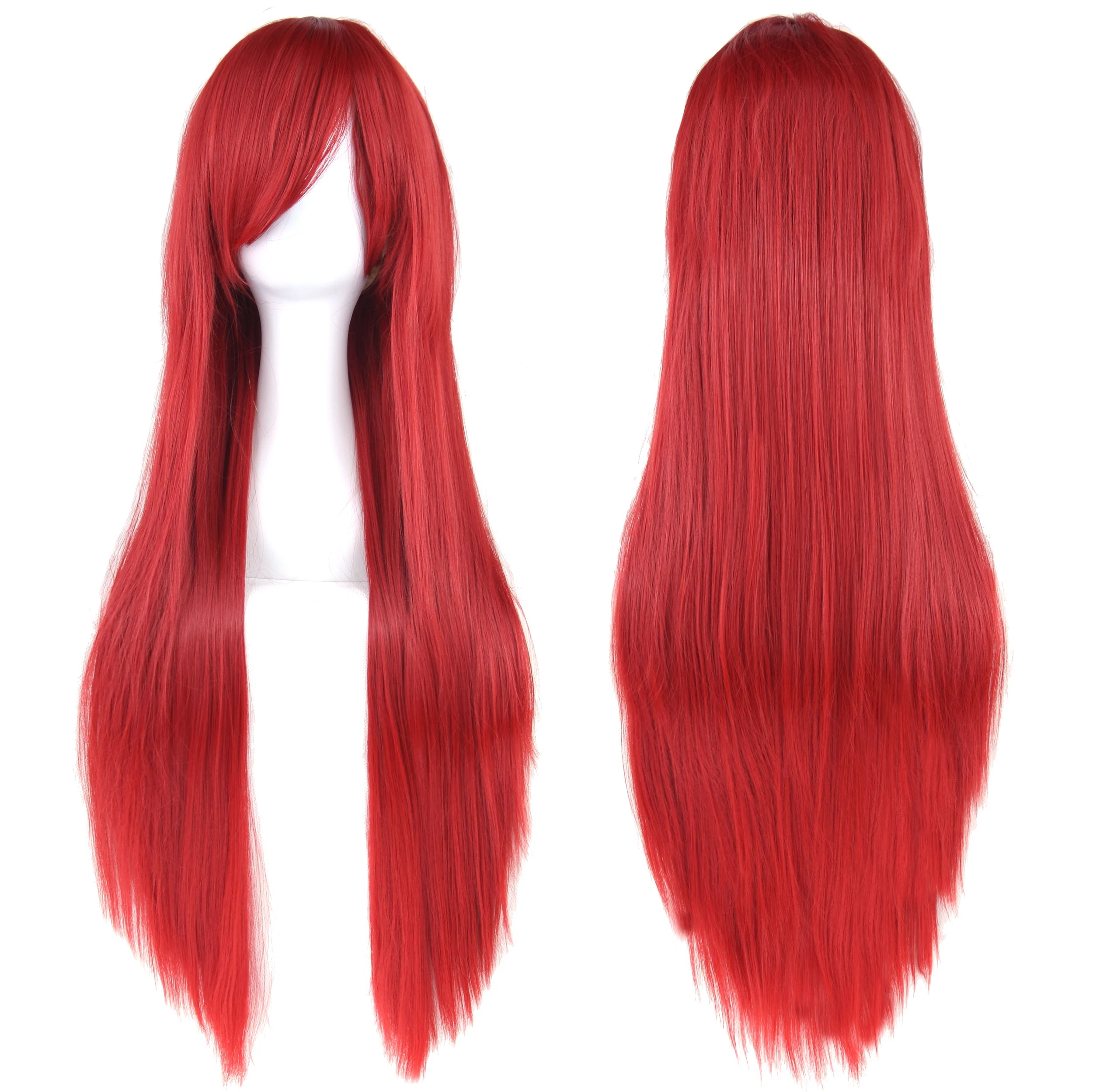 Long White Purple Cosplay Wig 80cm Straight Synthetic Hairpiece for Women Anime Party Wig