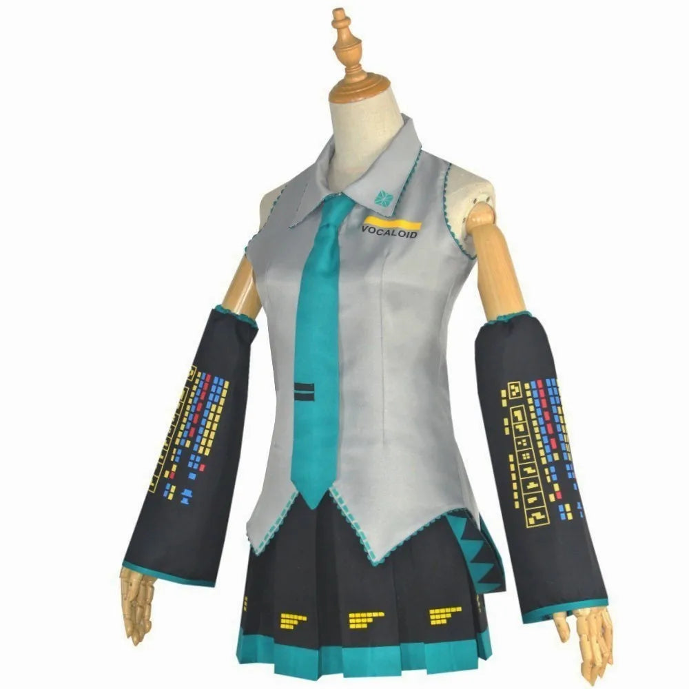 Hatsune Miku Cosplay Costume Set - JK Uniform Skirt Wig & Accessories Anime Outfit for Women