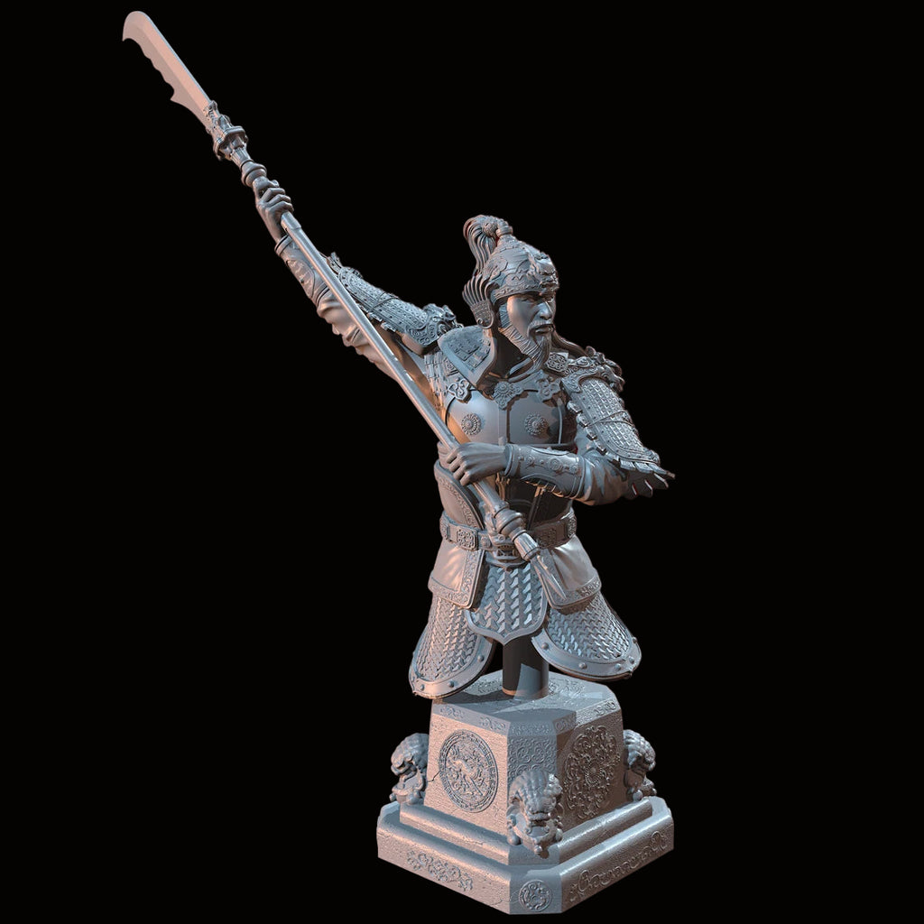 1/10 (115mm) Ancient Chinese General Resin Bust Model Kit - Unassembled Historical Warrior Sculpture