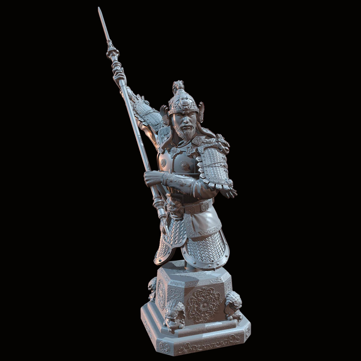 1/10 (115mm) Ancient Chinese General Resin Bust Model Kit - Unassembled Historical Warrior Sculpture