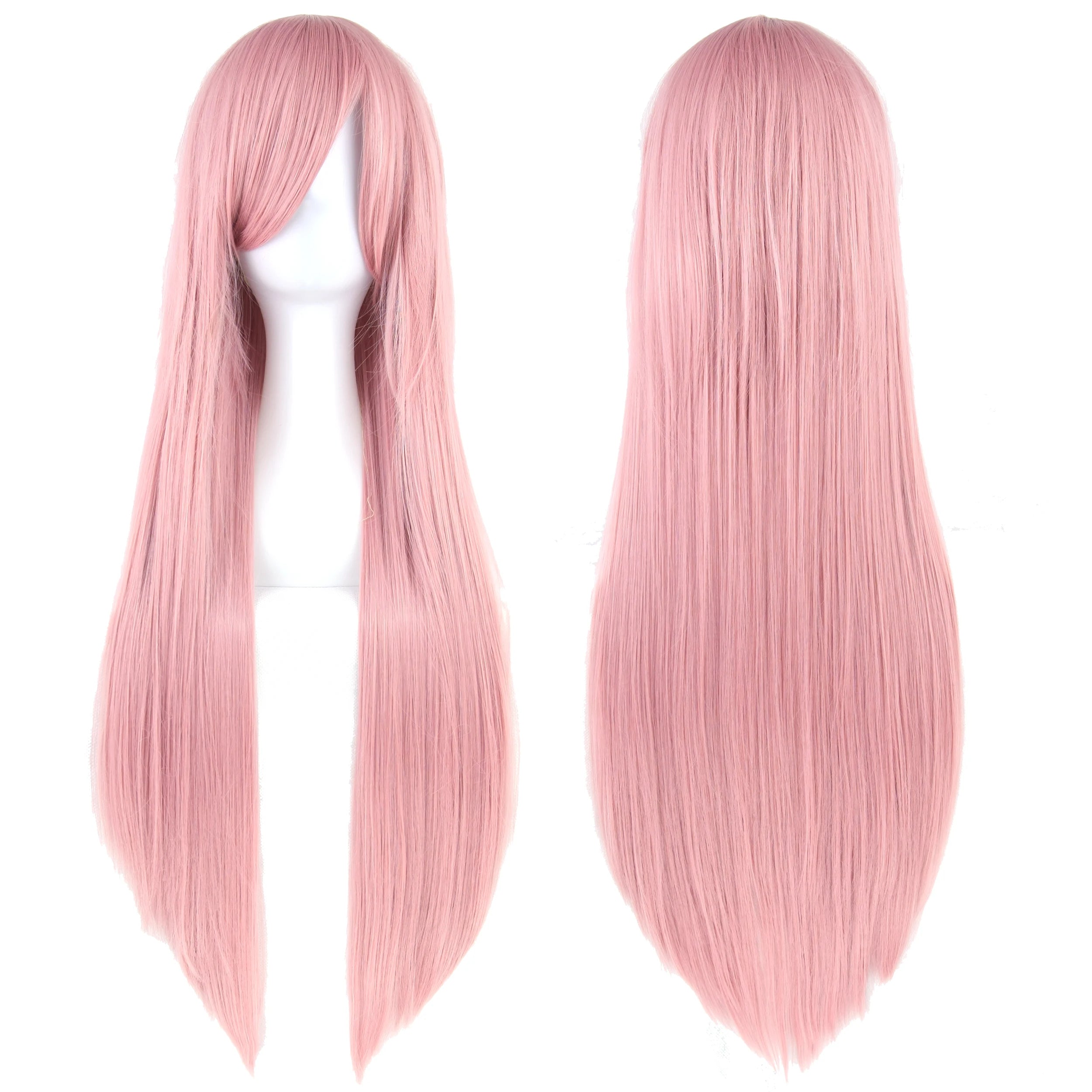 Long White Purple Cosplay Wig 80cm Straight Synthetic Hairpiece for Women Anime Party Wig