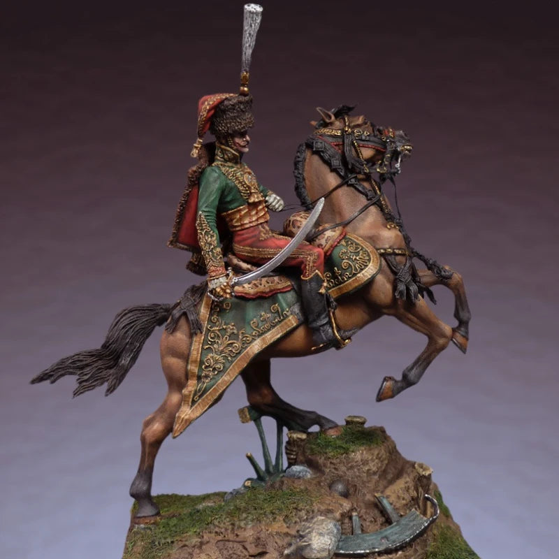 1/32 Scale 54mm Die-Cast Resin Figure Model Kit Napoleonic Era Cavalry General Miniature Toys Unassembled Unpainted Diorama