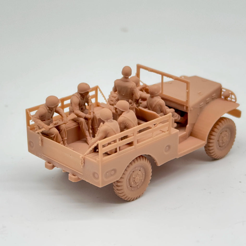 1/72 Scale WWII US WC-52 Truck & Infantry Crew Resin Model Kit (7 Figures) - Transport & General Staff Miniature