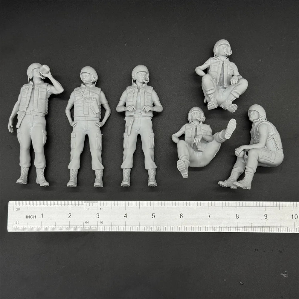 1/16 1/35 USA Tank Crew Vietnam Figure Set | 6 Figures Resin Model Kit