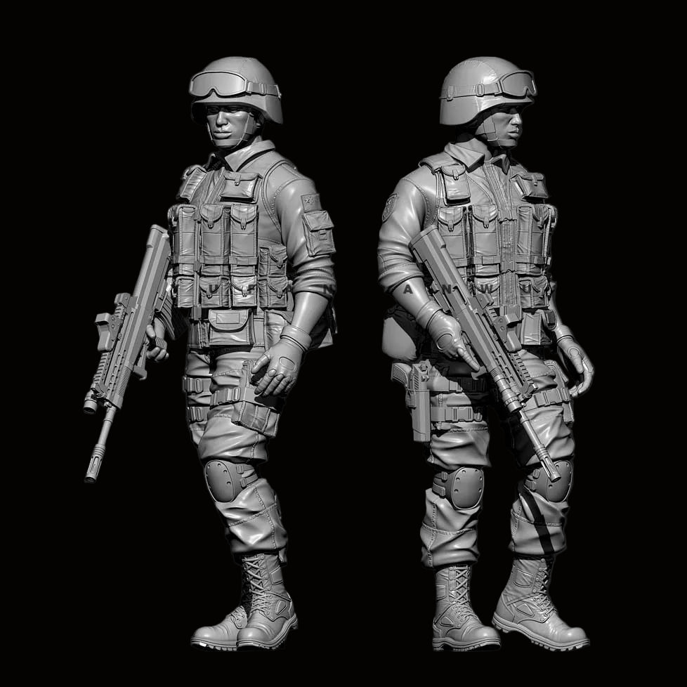 1/35 Scale Modern Tactical Assault Team Resin Figure Set (x2)