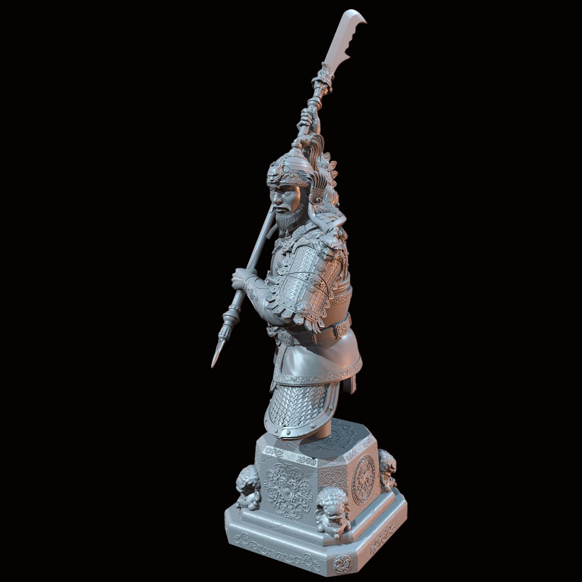 1/10 (115mm) Ancient Chinese General Resin Bust Model Kit - Unassembled Historical Warrior Sculpture