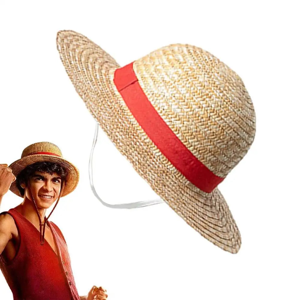 Straw Hat Anime Cosplay Prop Luffy Cap Role Play Summer Strawhats Stage Performance Accessories Adult Unisex Sunshade Hat