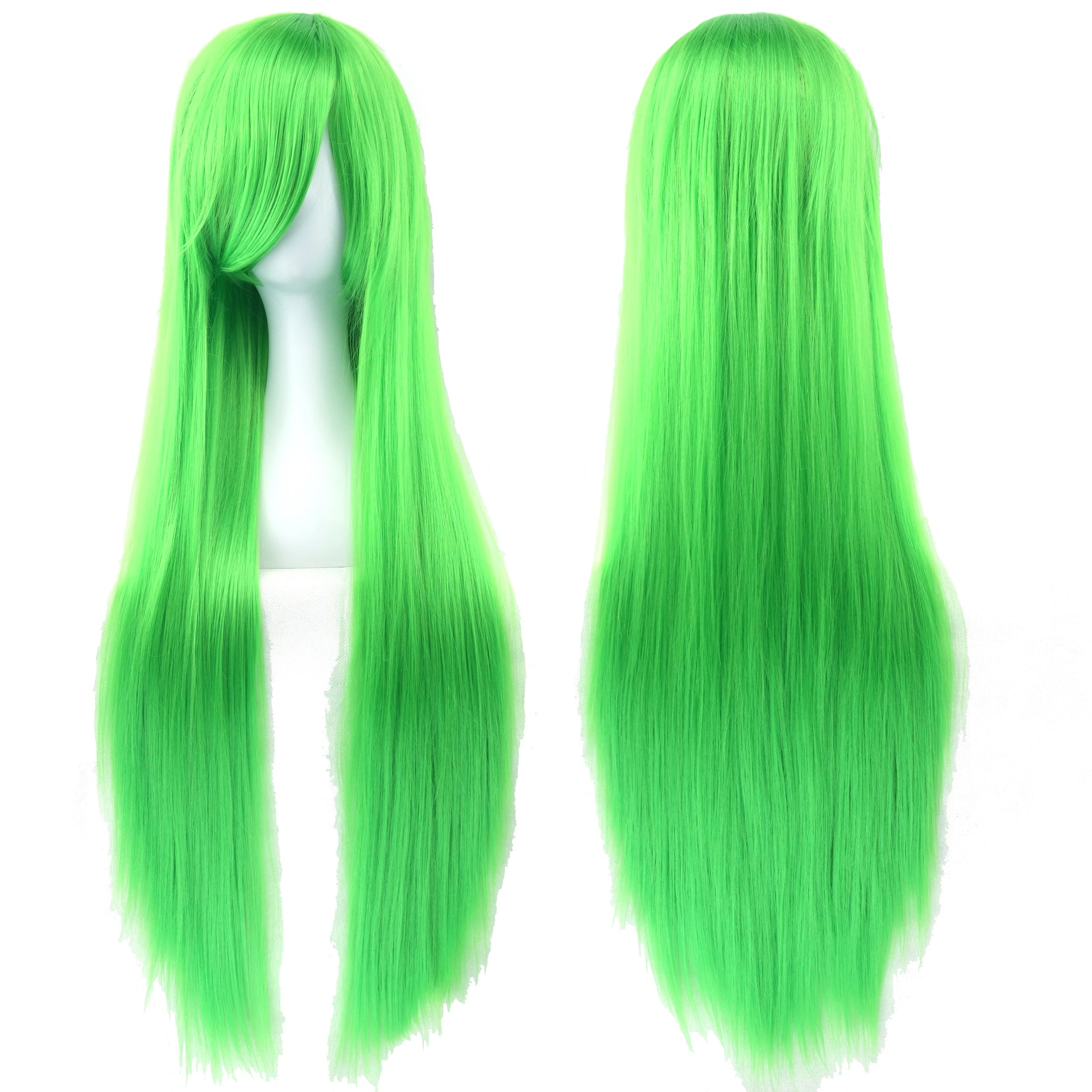 Long White Purple Cosplay Wig 80cm Straight Synthetic Hairpiece for Women Anime Party Wig