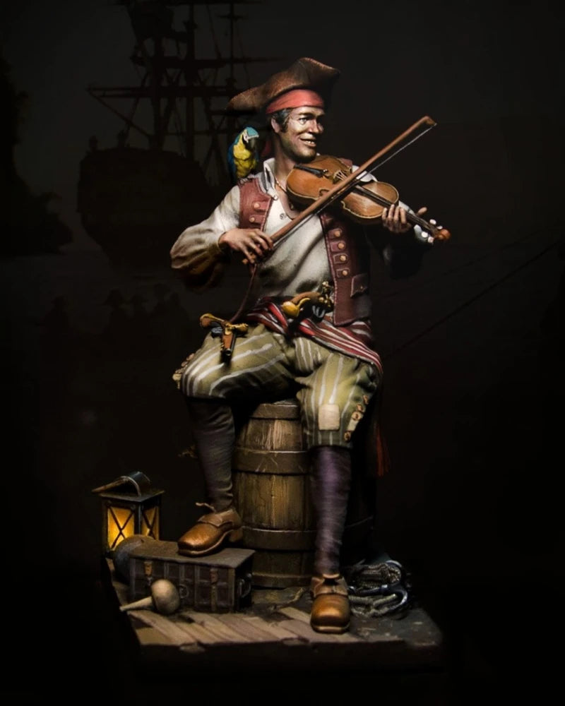 1/24 Scale Die-Cast Resin Figure Model Kit Pirate Playing The Violin Hobby Miniature Toys Unassembled and Unpainted DIY Diorama - R Supply Store