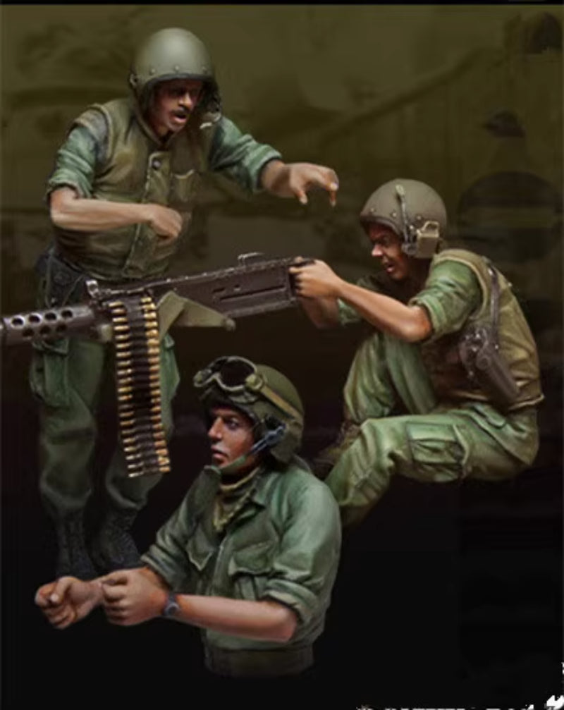 1/35 Scale Vietnam War US Army Tank Crew Set 🇺🇸 3 Resin Figures Model Kit Unassembled Unpainted - R Supply Store
