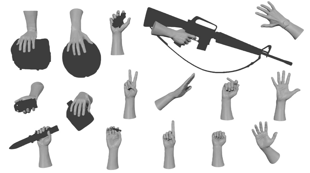 1/16 1/35 Character Hand Upgrade Set | Resin Model Kit Accessories