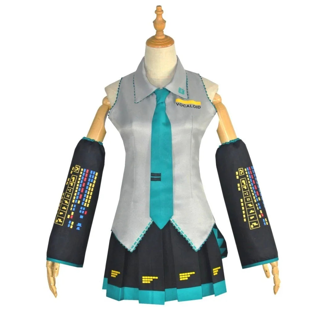 Hatsune Miku Cosplay Costume Set - JK Uniform Skirt Wig & Accessories Anime Outfit for Women