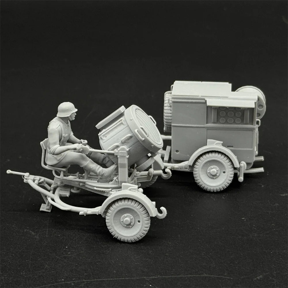 1/35 Scale WWII German Flak Searchlight & Equipment Trailer Set | High-Detail Resin Model Kit