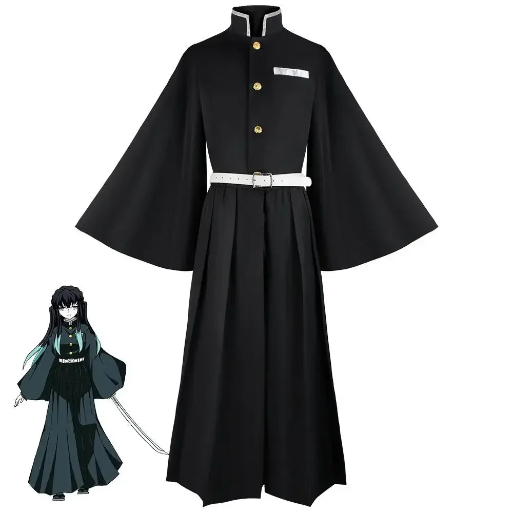 Demon Slayer Tokitou Muichirou Cosplay Costume - Kimetsu No Yaiba Uniform with Wig Halloween Outfit