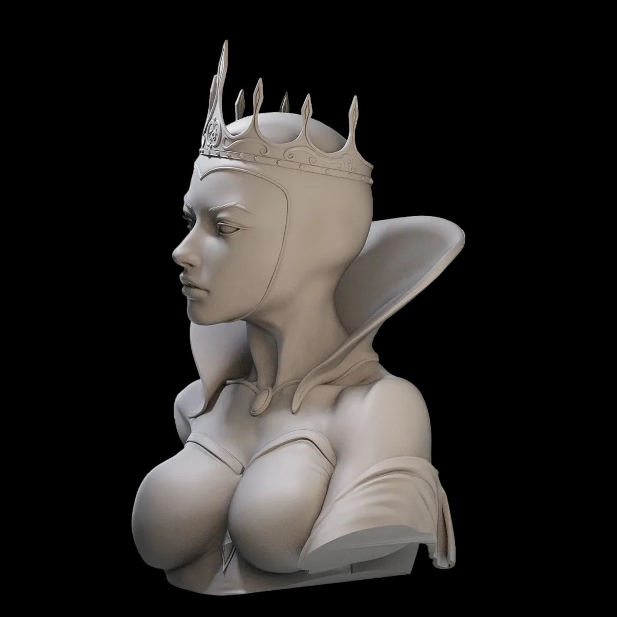 1/10 Evil Queen Bust Resin GK | Dark Fantasy Royal Portrait Model