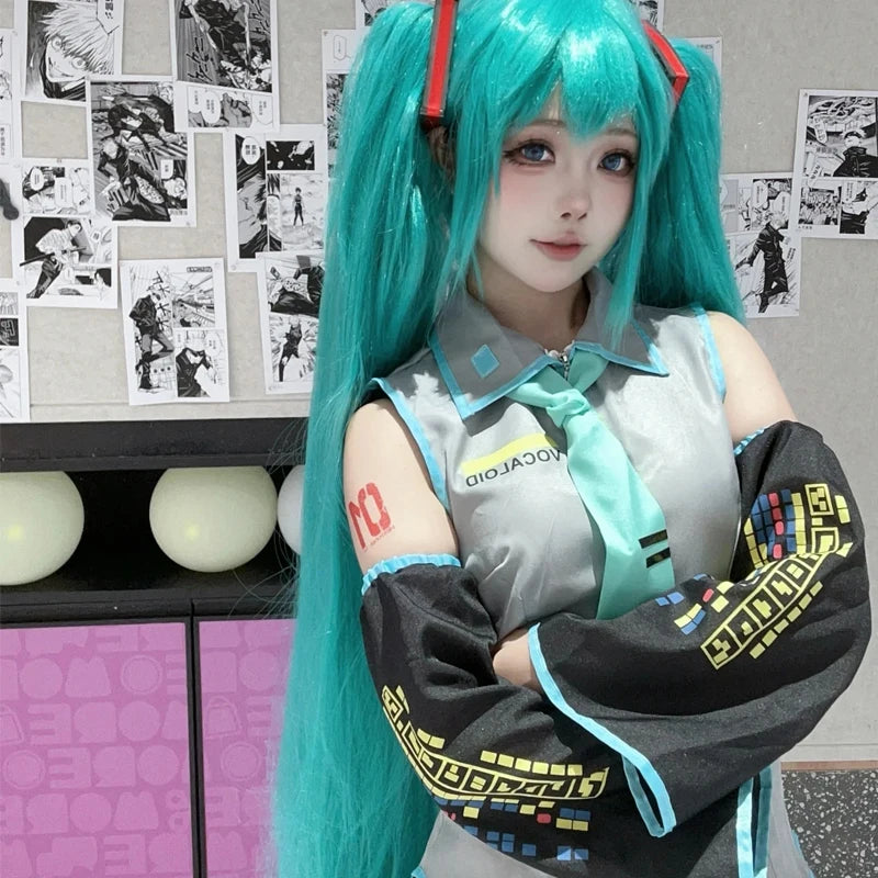 Hatsune Miku Cosplay Costume Set - JK Uniform Skirt Wig & Accessories Anime Outfit for Women