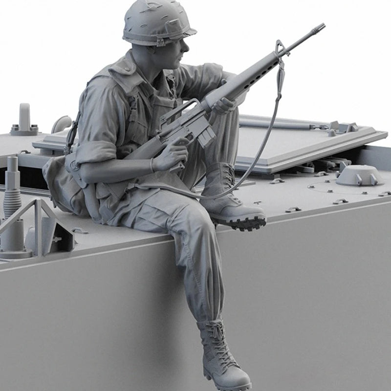 1/16 Scale Vietnam War US Army Infantry Sitting Position Resin Figure Model Kit - R Supply Store