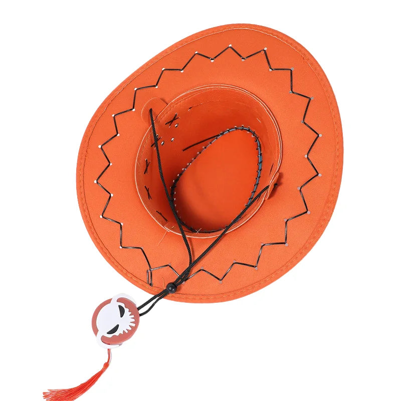 New Arrival Anime Ace Cosplay Hats Unisex Luffy Ace Orange Cowboy Cap for Kids Adult Halloween Carnival Cosplay Accessories