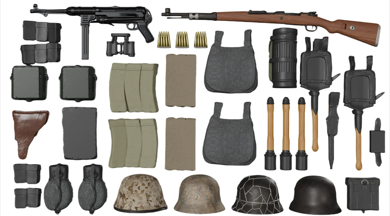 1/16 1/35 German Infantry Gear Kit | WWII Weapons & Equipment Set