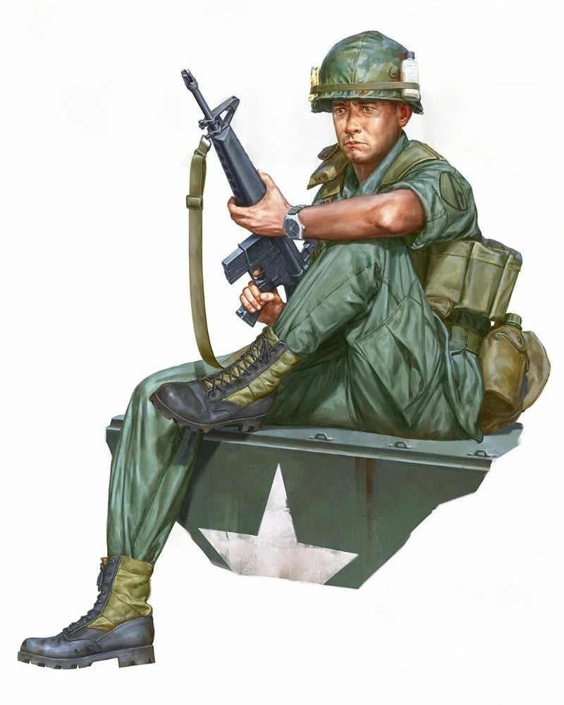 1/16 Scale Vietnam War US Army Infantry Sitting Position Resin Figure Model Kit - R Supply Store