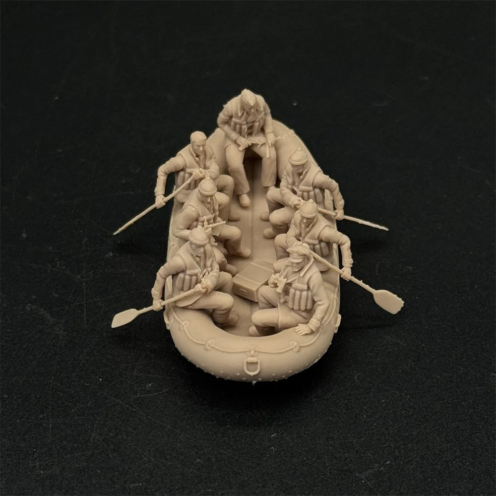 1/72 Scale German Navy Sailor / Officer's Life Raft Resin Model Kit (7 Figures) - Naval Rescue Diorama