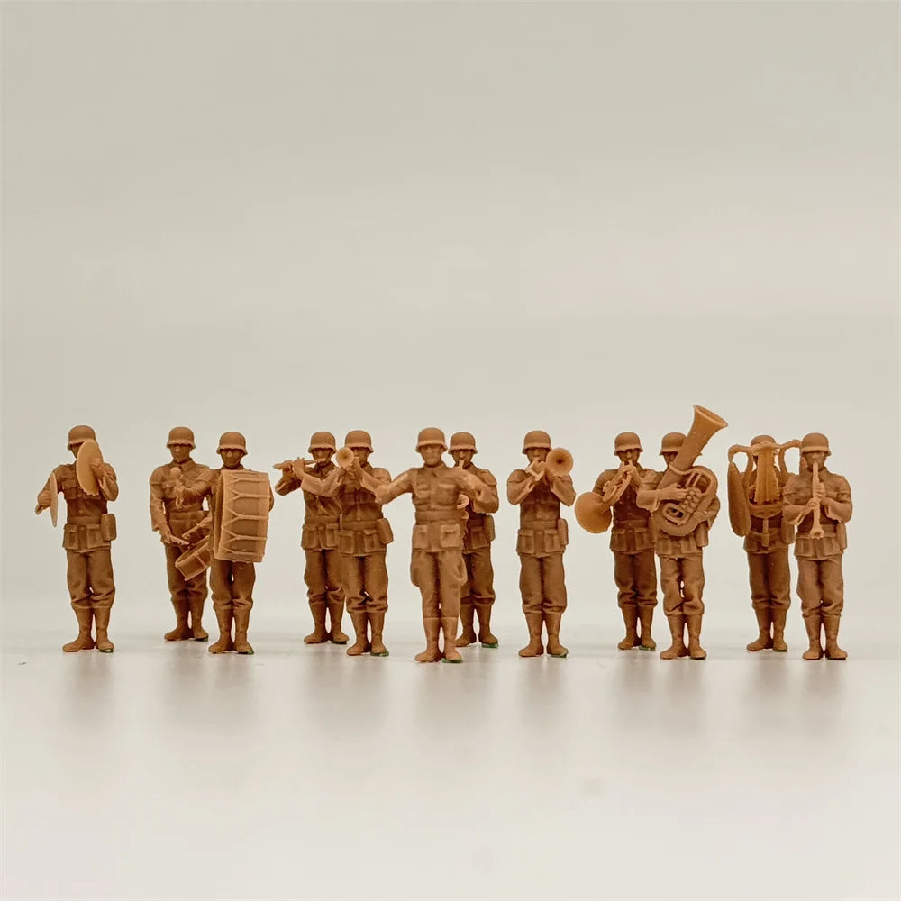 1/72 Scale WWII German Army Military Band Resin Figure Set (12 Figures) - Parade & Ceremony Diorama