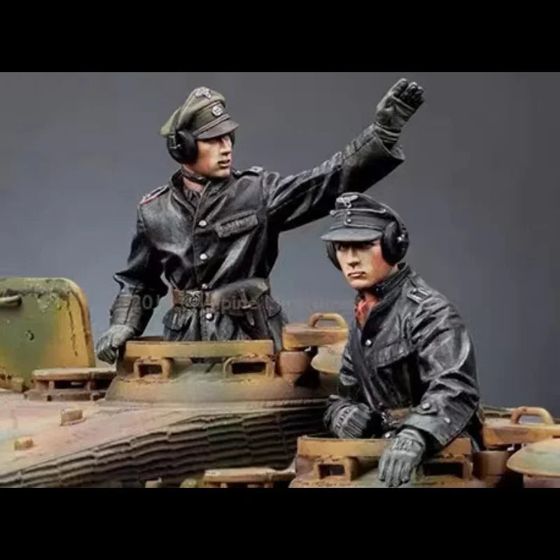 1/35 Resin German Tank Commander Model - White Mold, Military Theme, Unassembled & Painted