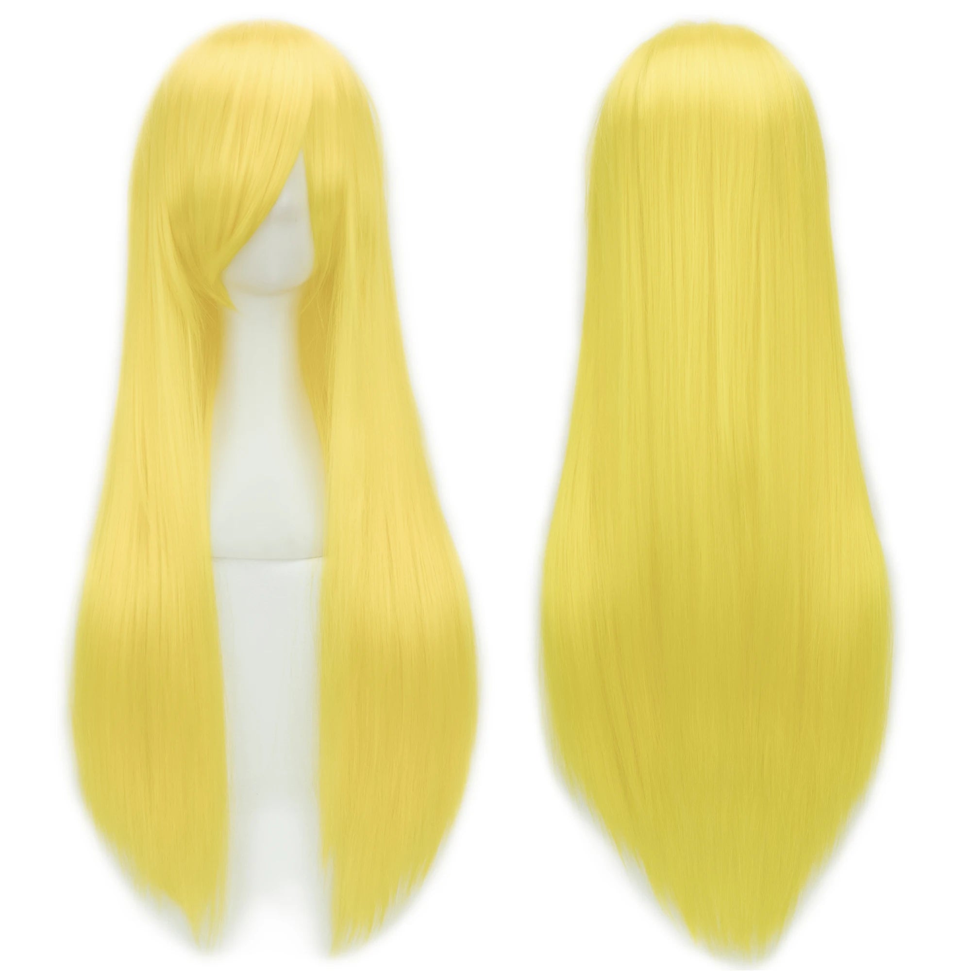 Long White Purple Cosplay Wig 80cm Straight Synthetic Hairpiece for Women Anime Party Wig
