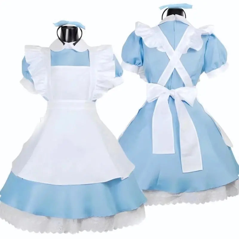 Alice in Wonderland - Lolita Maid Dress Cosplay Costume Apron Skirt Outfit for Women Halloween Party