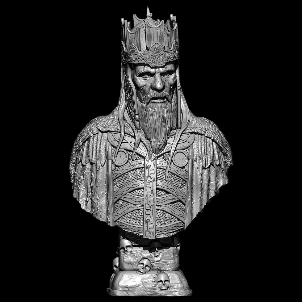 55mm Undead King Bust Resin Kit | Ancient Warlord Fantasy Figure GK