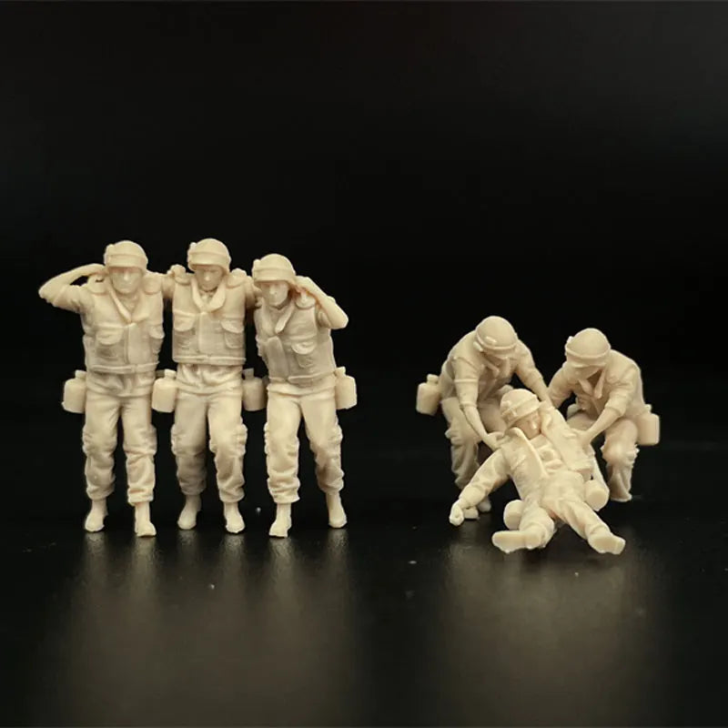 1/72 Scale US Marines / Infantry Rescue the Wounded Resin Figure Set (6 Figures) - Combat Medic Diorama