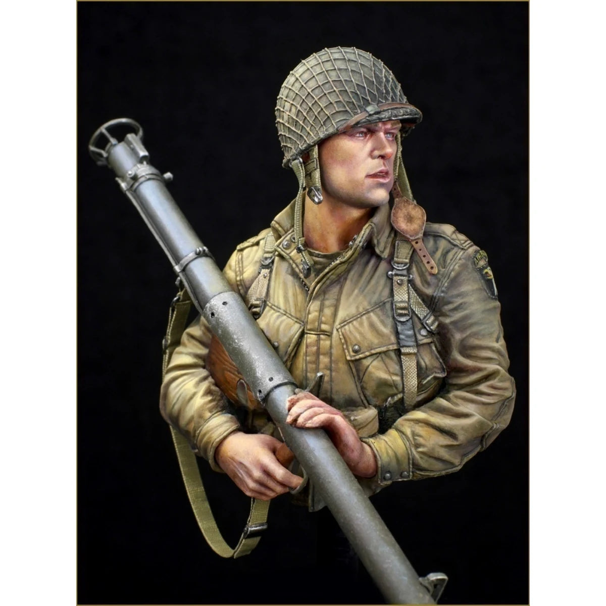 1/10 resin unpainted model kit, bust US 101st Airborne Division equipped with bazooka Unassembled and unpainted GK