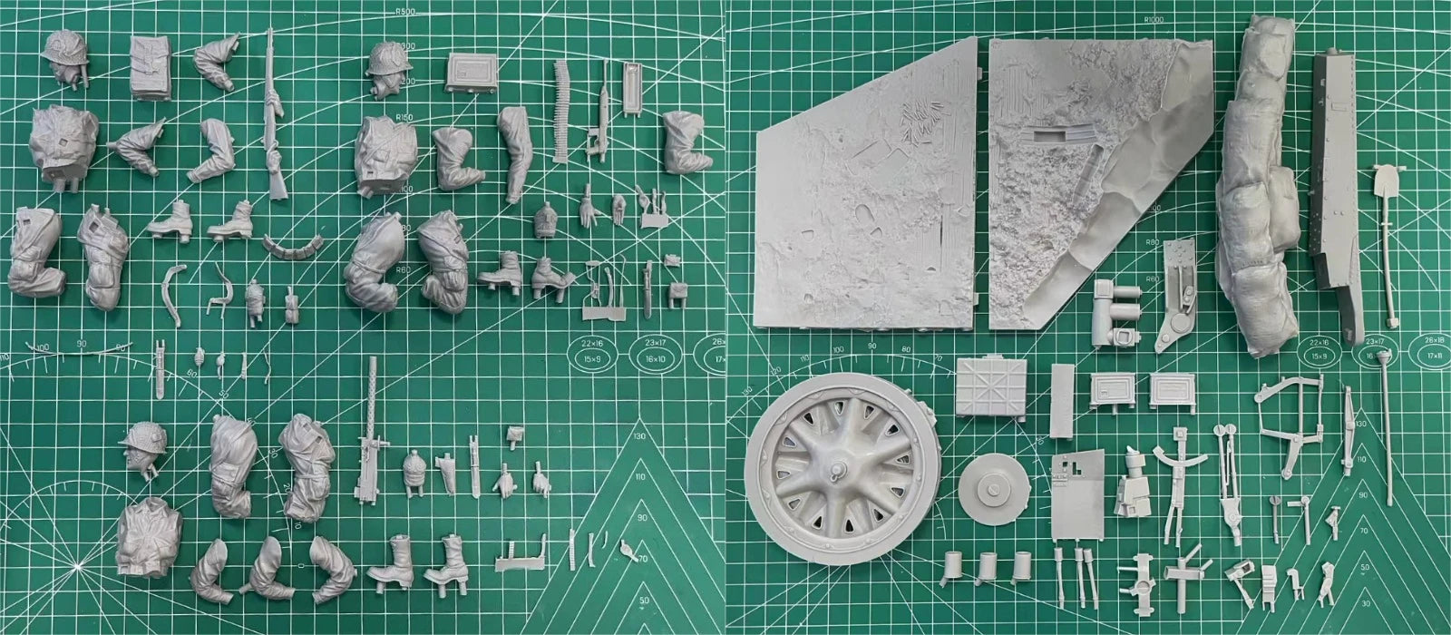 1/16 Scale Airborne Division Artillery Figure Model Kit scene – 3 Figures & Base - R Supply Store