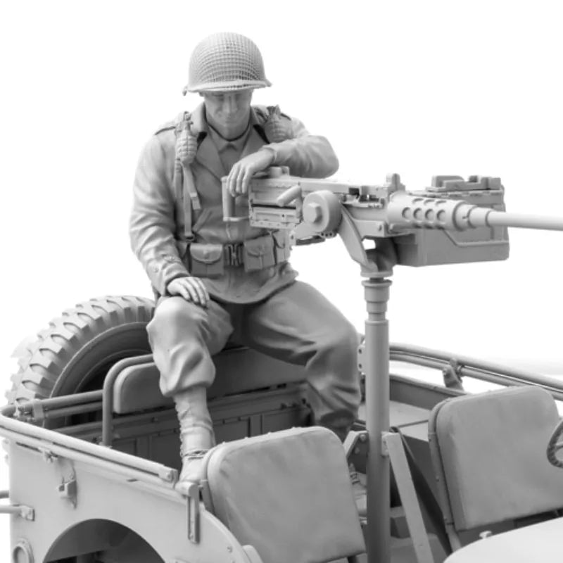 1/16 Scale WWII US Army Gunner Resin Figure Model Kit (No Car) - R Supply Store