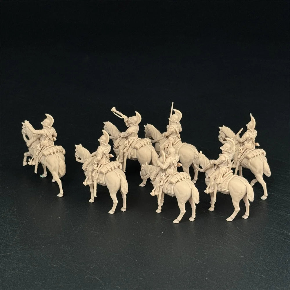 1/72 Scale Russian Imperial Cavalry / Cuirassier Resin Figure Set (7 Mounted Figures) - Napoleonic War Gaming