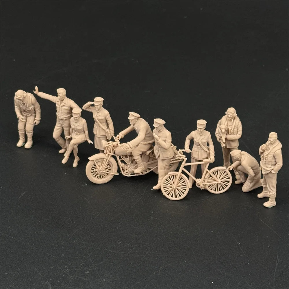 1/48 & 1/72 Scale WWII British Pilots & Ground Crew Resin Figure Set (10 Figures) - Airfield Accessories Military War