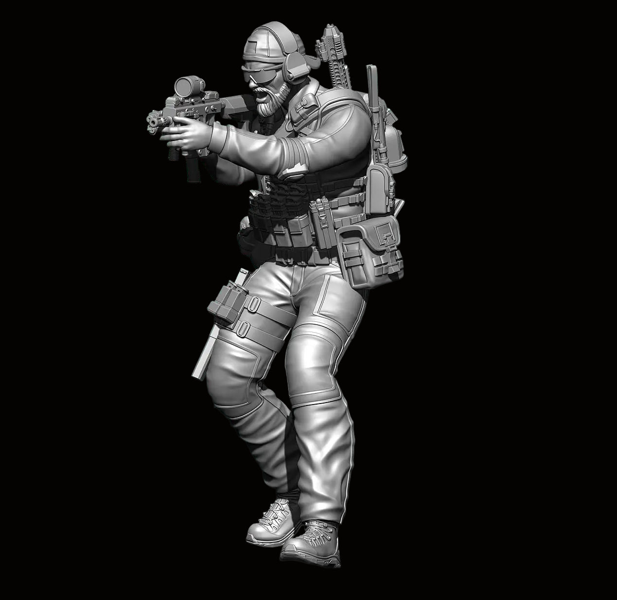 1/35 Scale US Army Special Operator Resin Figure - Bearded Tactical Infantry Kit