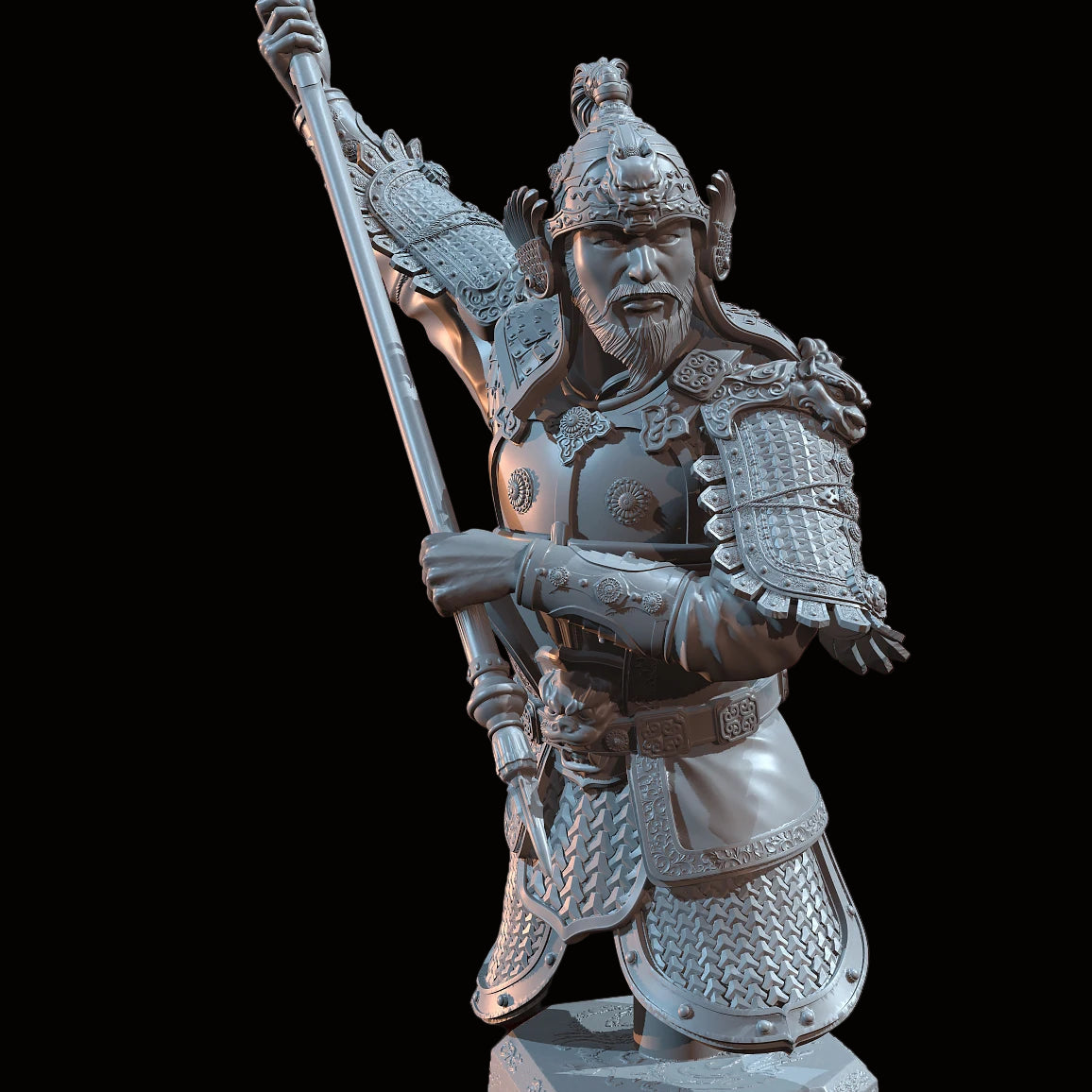 1/10 (115mm) Ancient Chinese General Resin Bust Model Kit - Unassembled Historical Warrior Sculpture