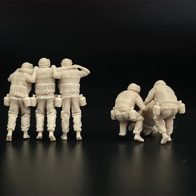 1/72 Scale US Marines / Infantry Rescue the Wounded Resin Figure Set (6 Figures) - Combat Medic Diorama