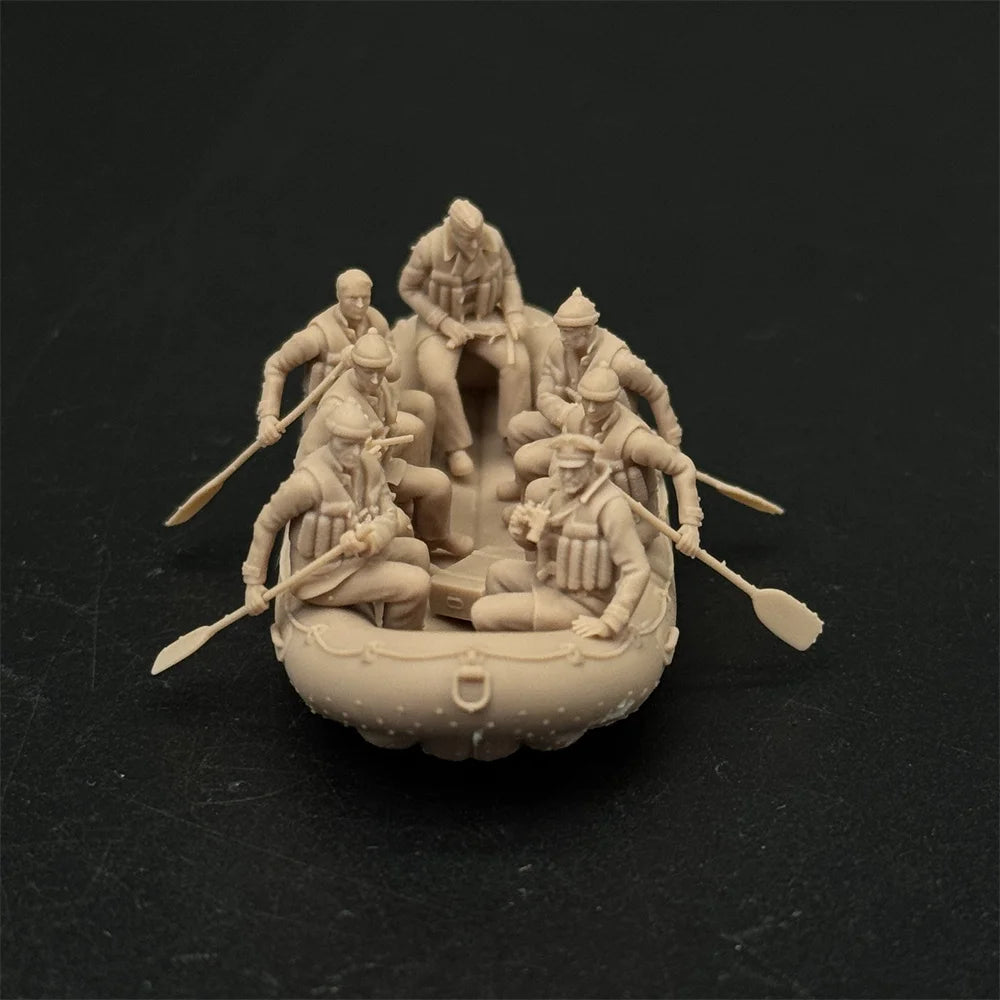 1/72 Scale German Navy Sailor / Officer's Life Raft Resin Model Kit (7 Figures) - Naval Rescue Diorama