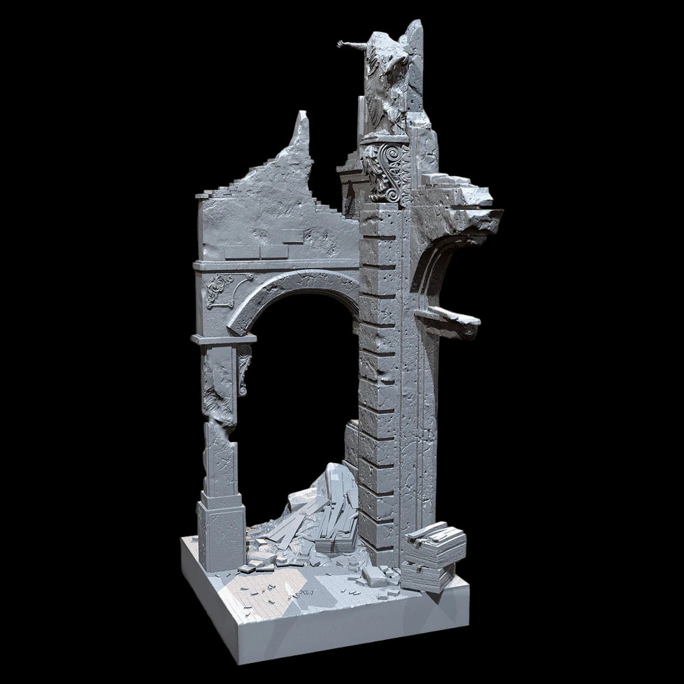 1/35 Scale Ruined Gothic Church / European Building Diorama Base Resin Kit - Urban Combat Scene