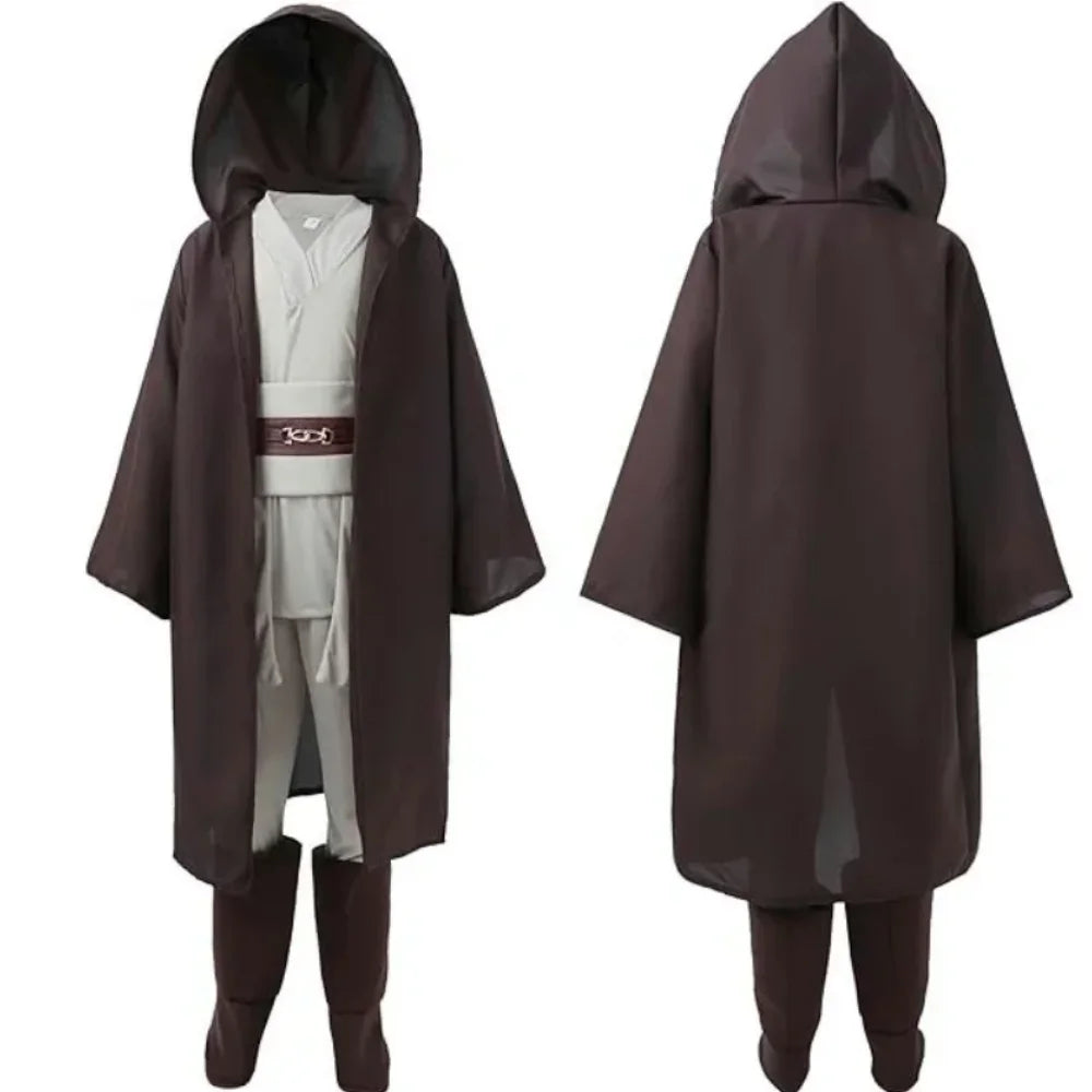Kids Jedi Knight Costume - Star Wars Obi-Wan Kenobi - Anakin Skywalker Cosplay Robe set