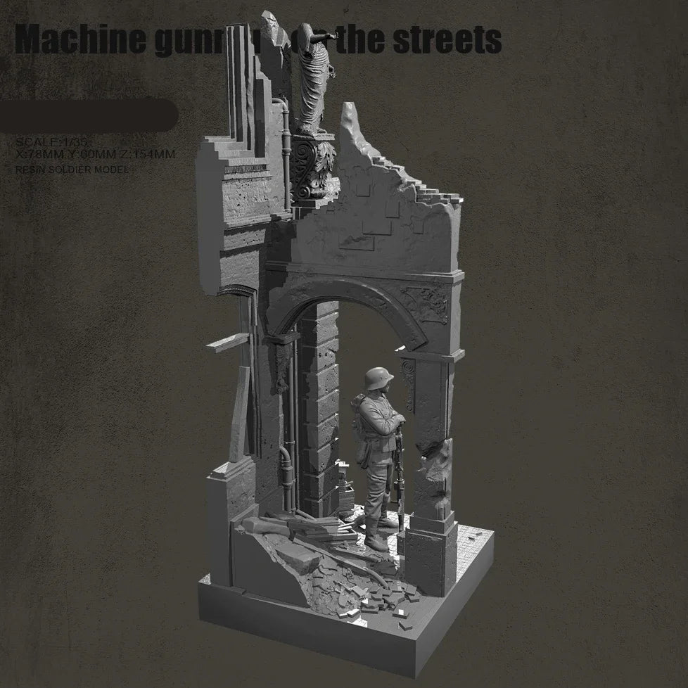 1/35 Scale European Soldier Scene | Resin Figure + Platform | Self-Assembled Model Kit - R Supply Store